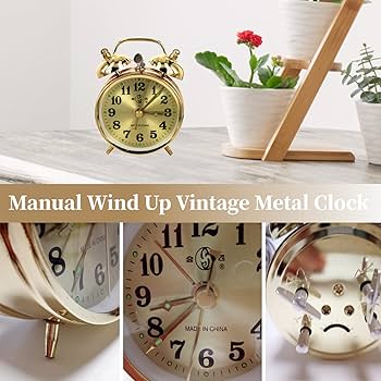 Amazon.co.jp: MOONDKIST レトロ目覚まし時計、蹄鉄機械式